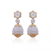 Designer Earrings with Certified Diamonds in 18k Yellow Gold - ER1082P